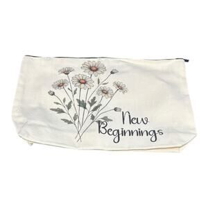New Beginnings Cosmetic Pouch Pencil Case NWOT